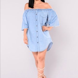 FASHIONNOVA Brand New Light Blue Denim Dress!